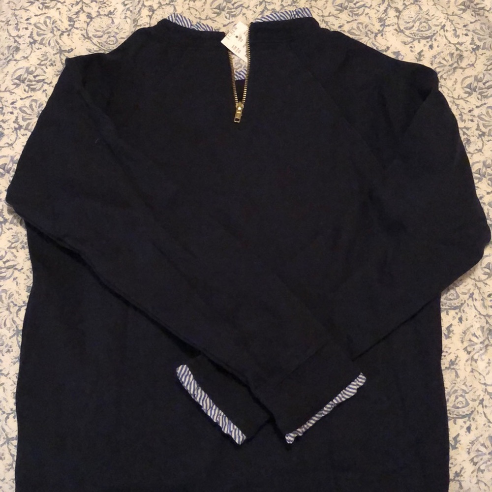 J Crew navy quarter zip sweater